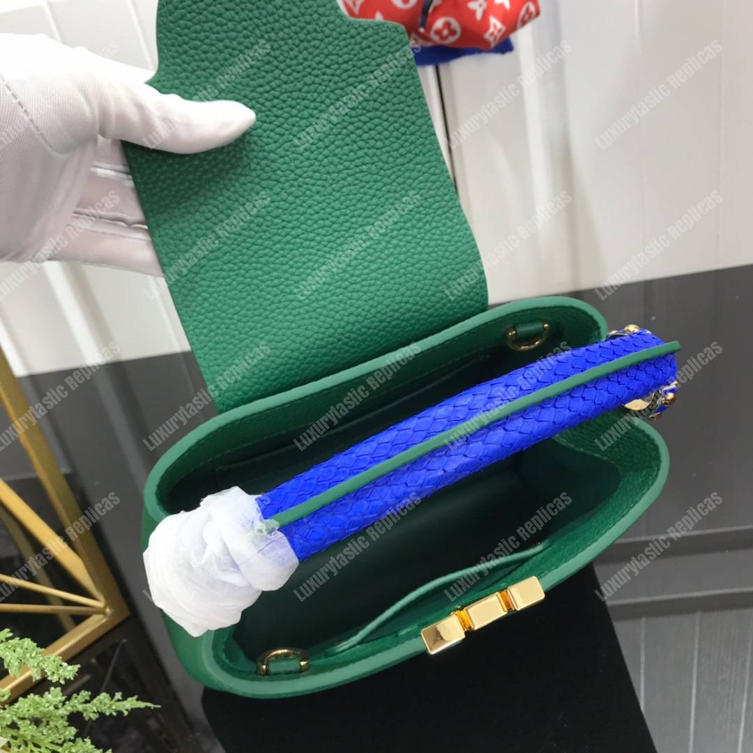 LV Capucines Mini Taurillon Python Vert