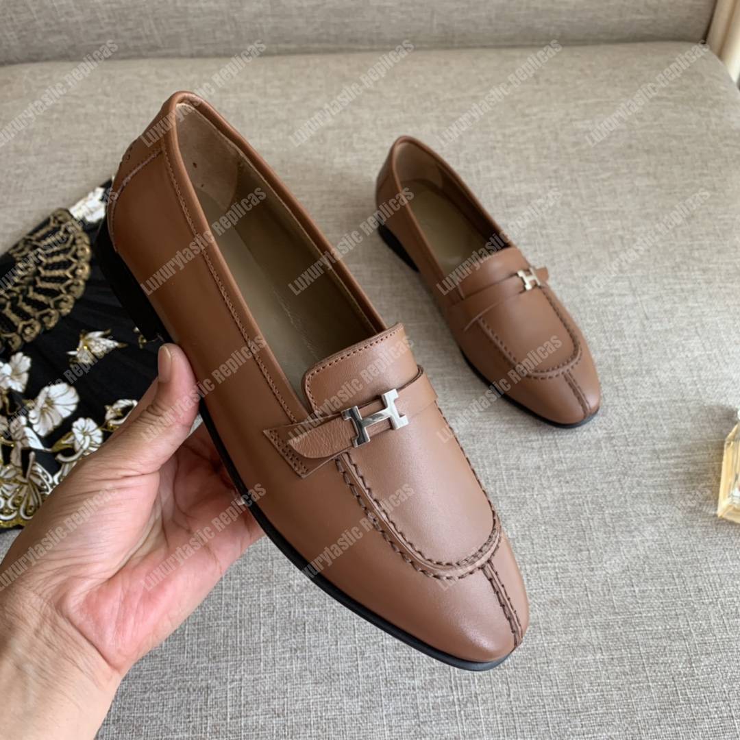 H**mes h buckle loafer brown