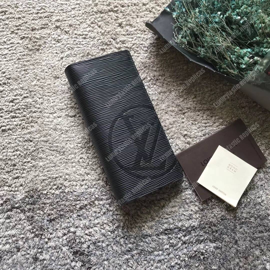 LV Circle signature Brazza Wallet Epi Leather Noir
