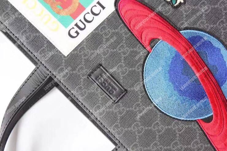 G*u*i night courrier soft gg sup*e tote black/grey