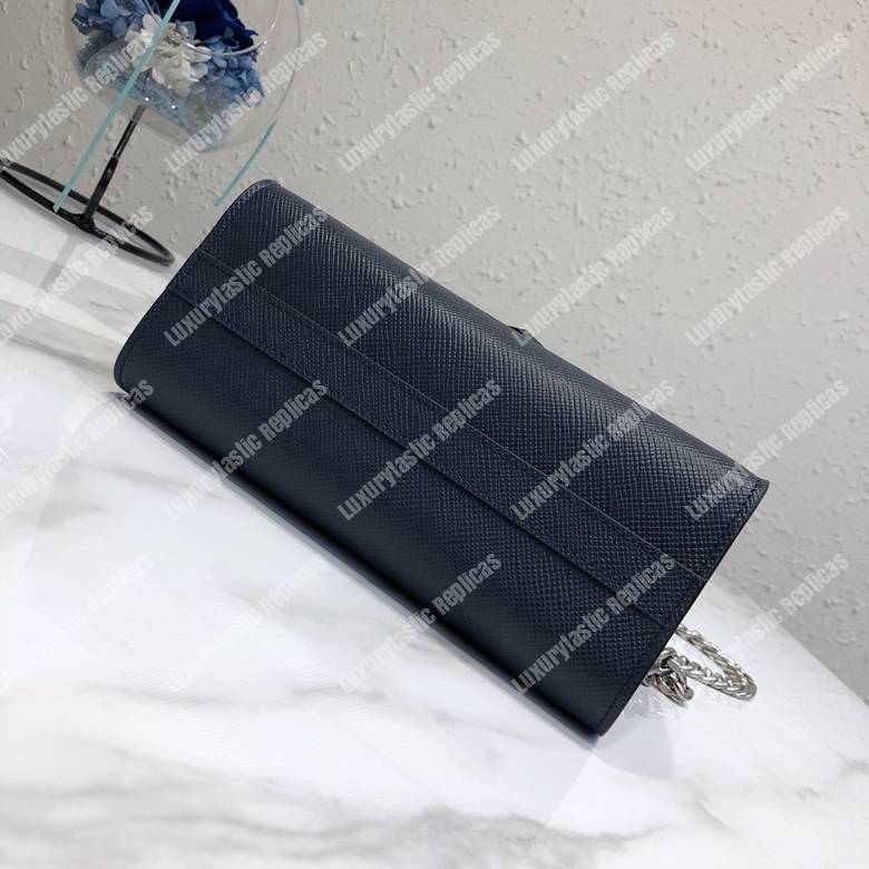 Pra*a monochrome saffiano leather bag dark blue