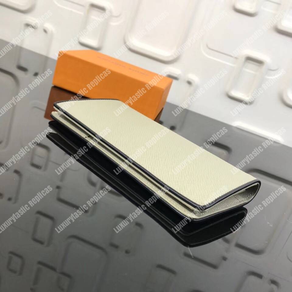 LV Brazza Wallet Taiga Leather Silver
