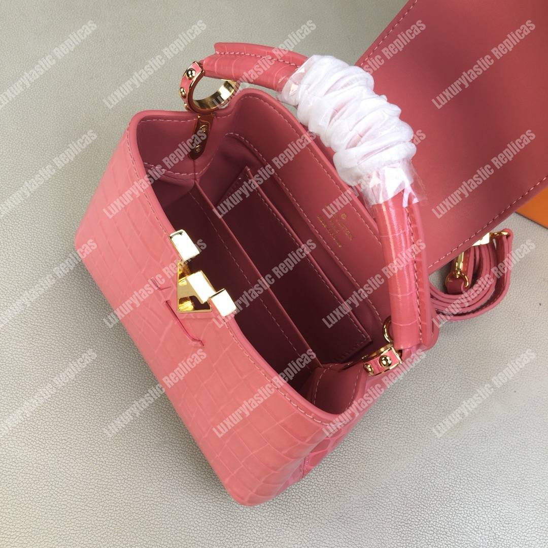 LV Capucines Mini Crocodilien Brillant Rose Tourmaline