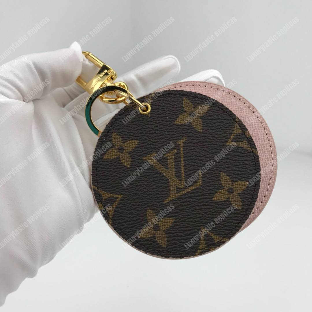LV Mirror Bag Charm & Key Holder Monogram/Rose Ballerine