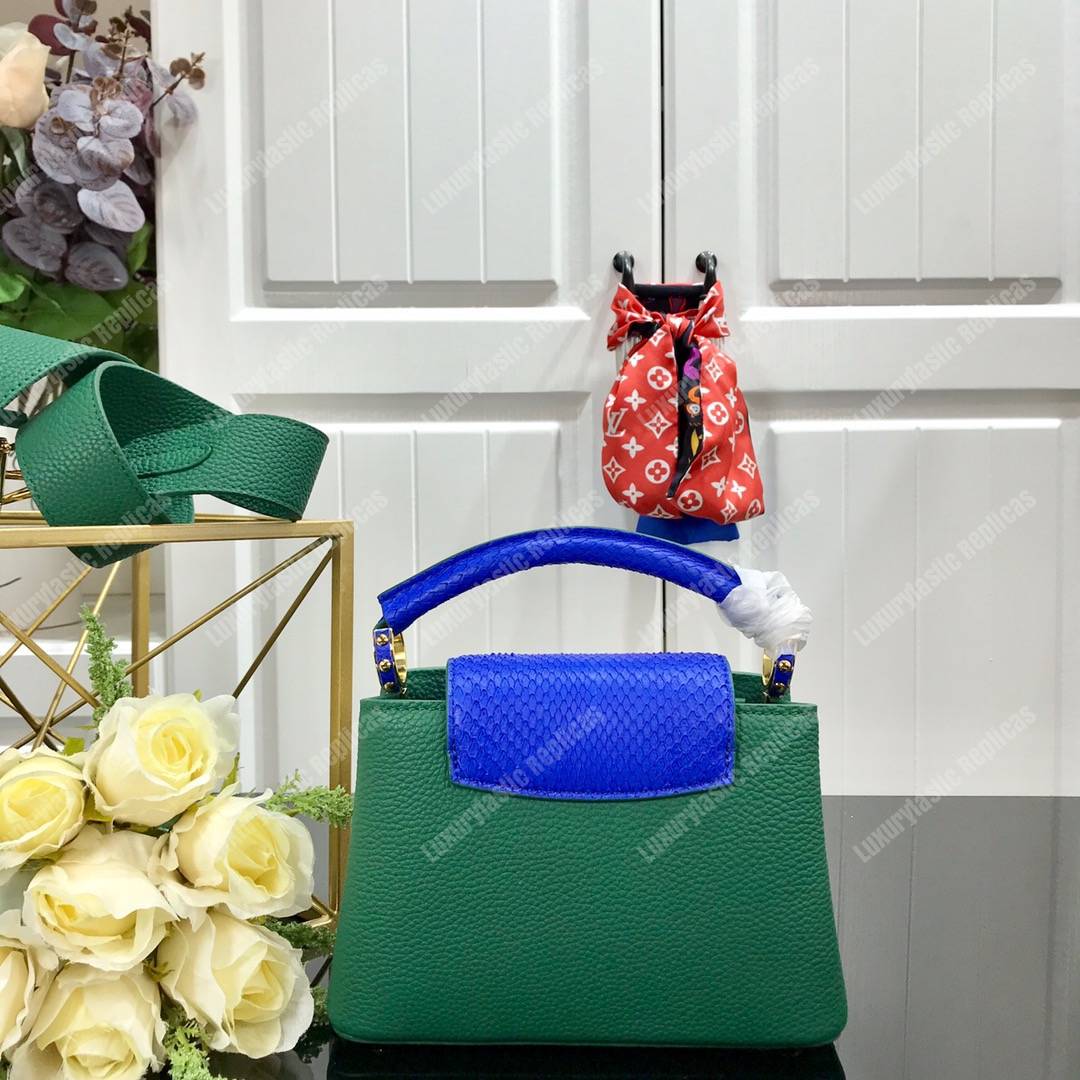 LV Capucines Mini Taurillon Python Vert