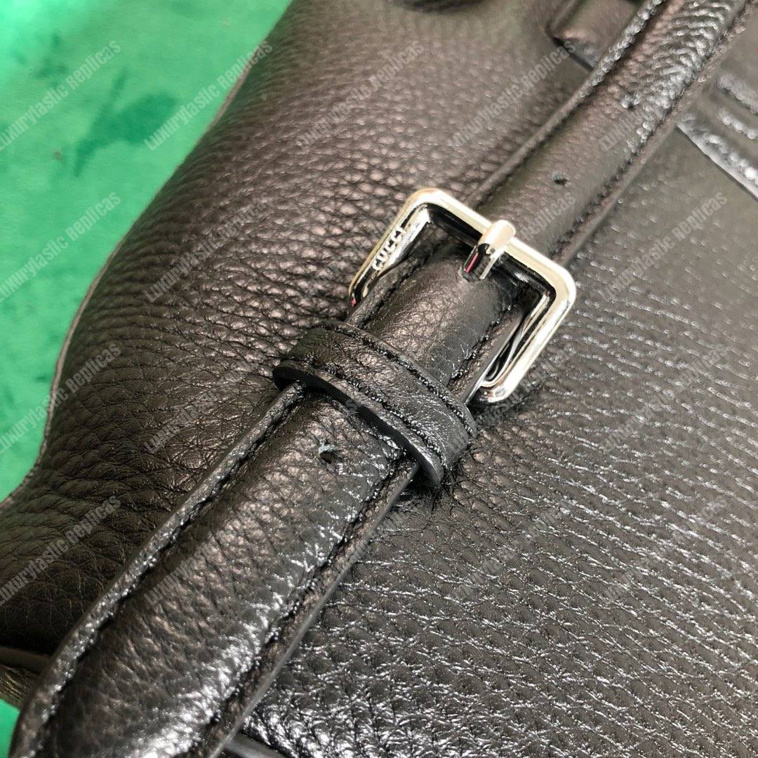 G*u*i leather bamboo tassel mini backpack black