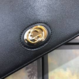 G*u*i leather chain card case wallet gold/black