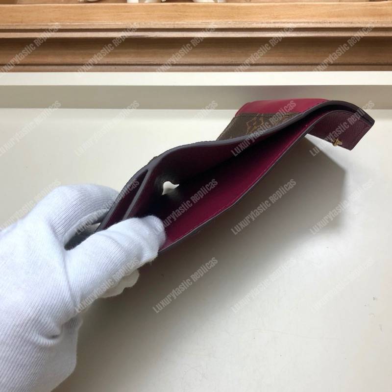 LV Zoé Wallet Monogram Fuchsia colored leather