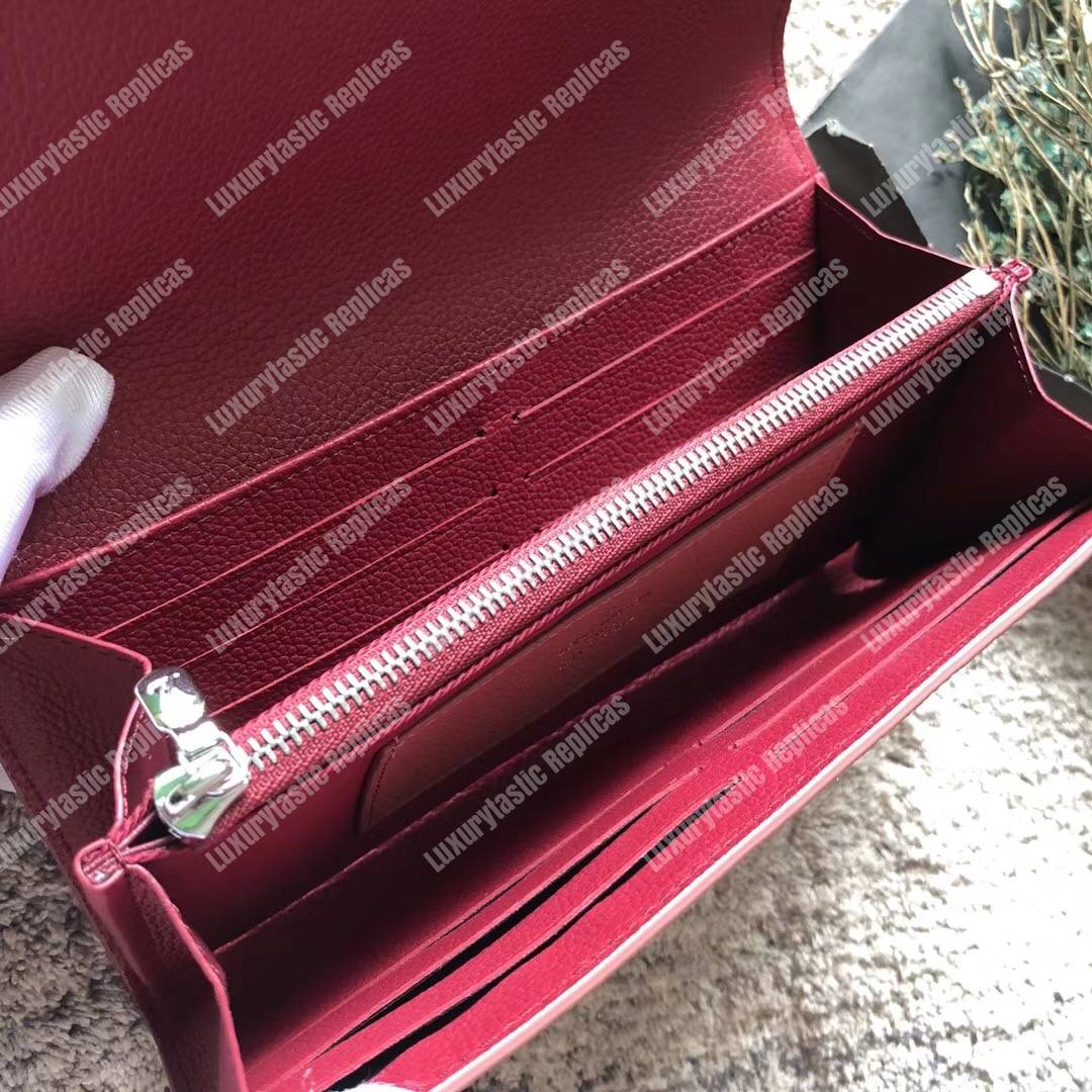 LV MyLockMe Wallet Rose Boudoir Lie de Vin