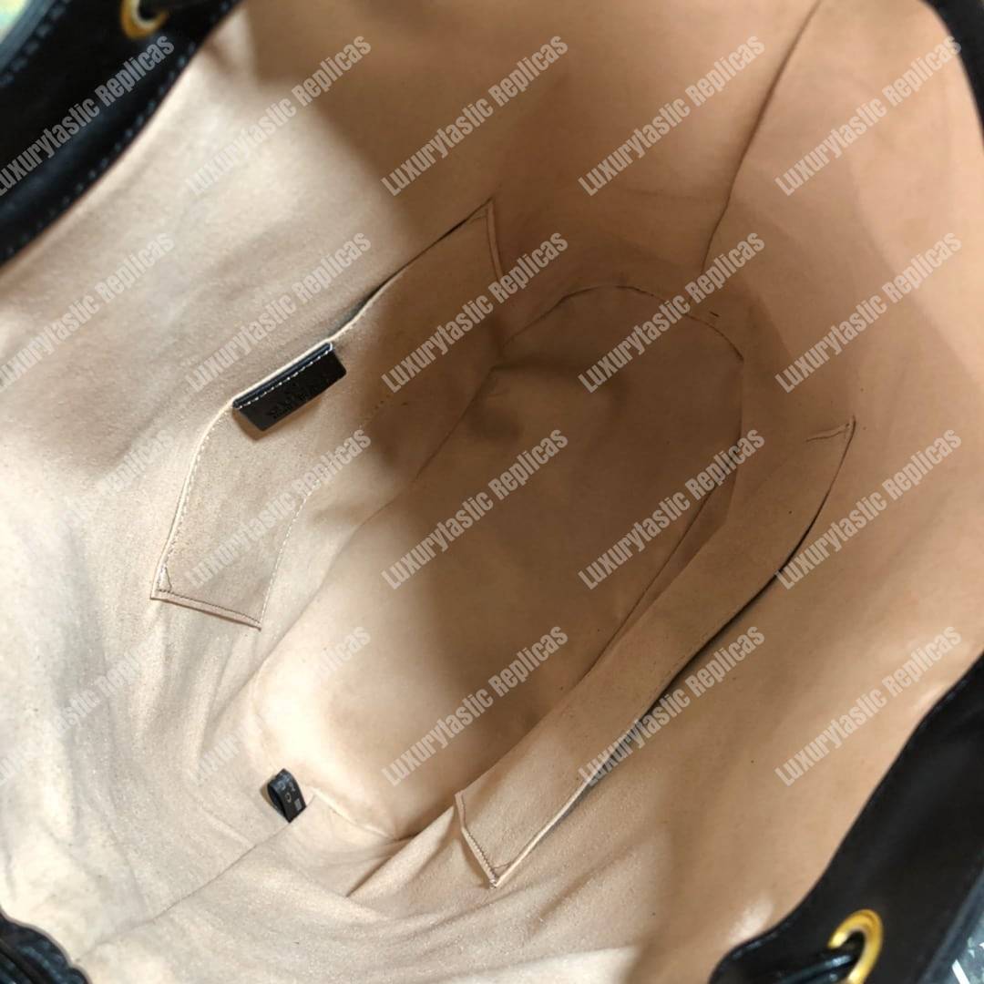 G*u*i rajah medium bucket bag black