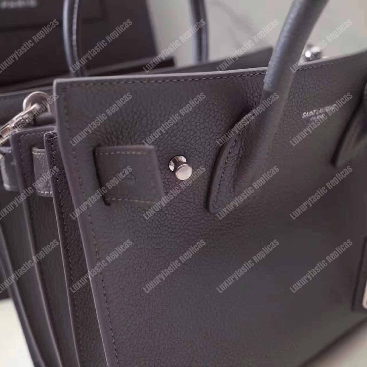 Saint Laurent Sac De Jour Baby Grained Leather Grey