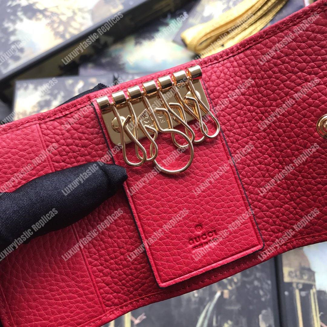 G*u*i gg marmont leather key case red