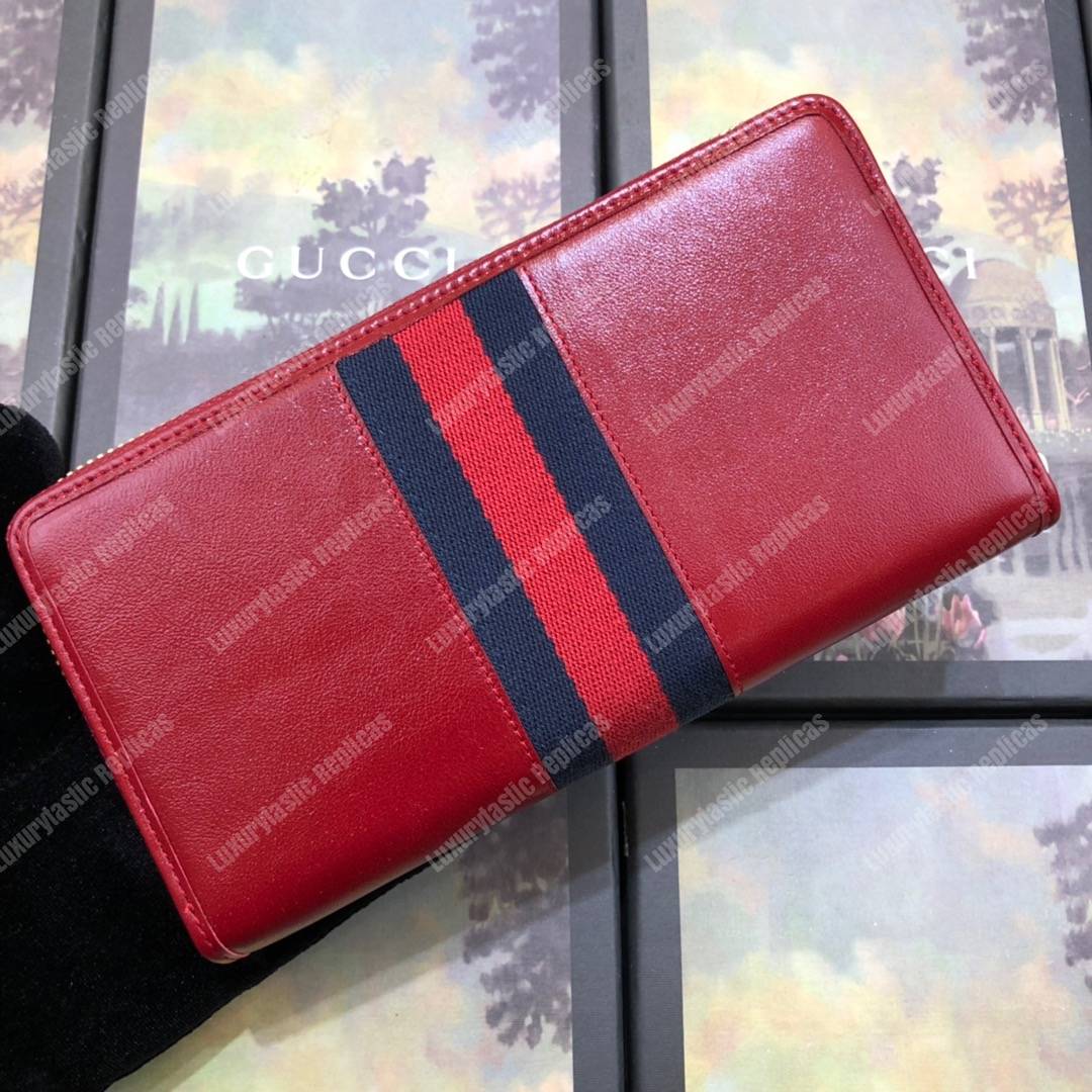 G*u*i rajah zip around wallet leather red