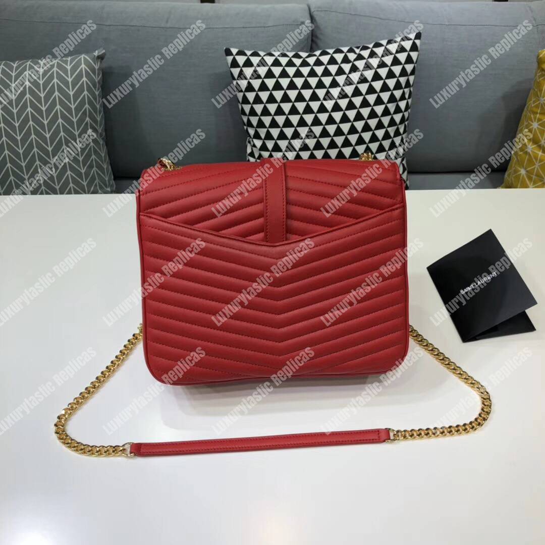 Saint Laurent Sulpice Medium In Matelassé Leather Eros Red