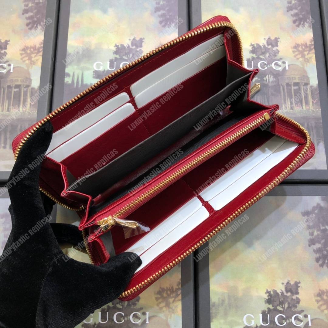 G*u*i rajah zip around wallet leather red