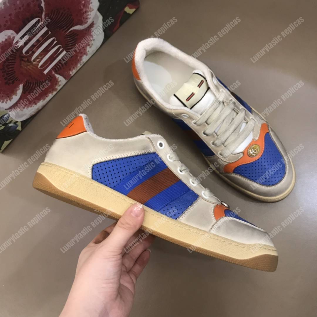G*u*i screener leather sneaker blue