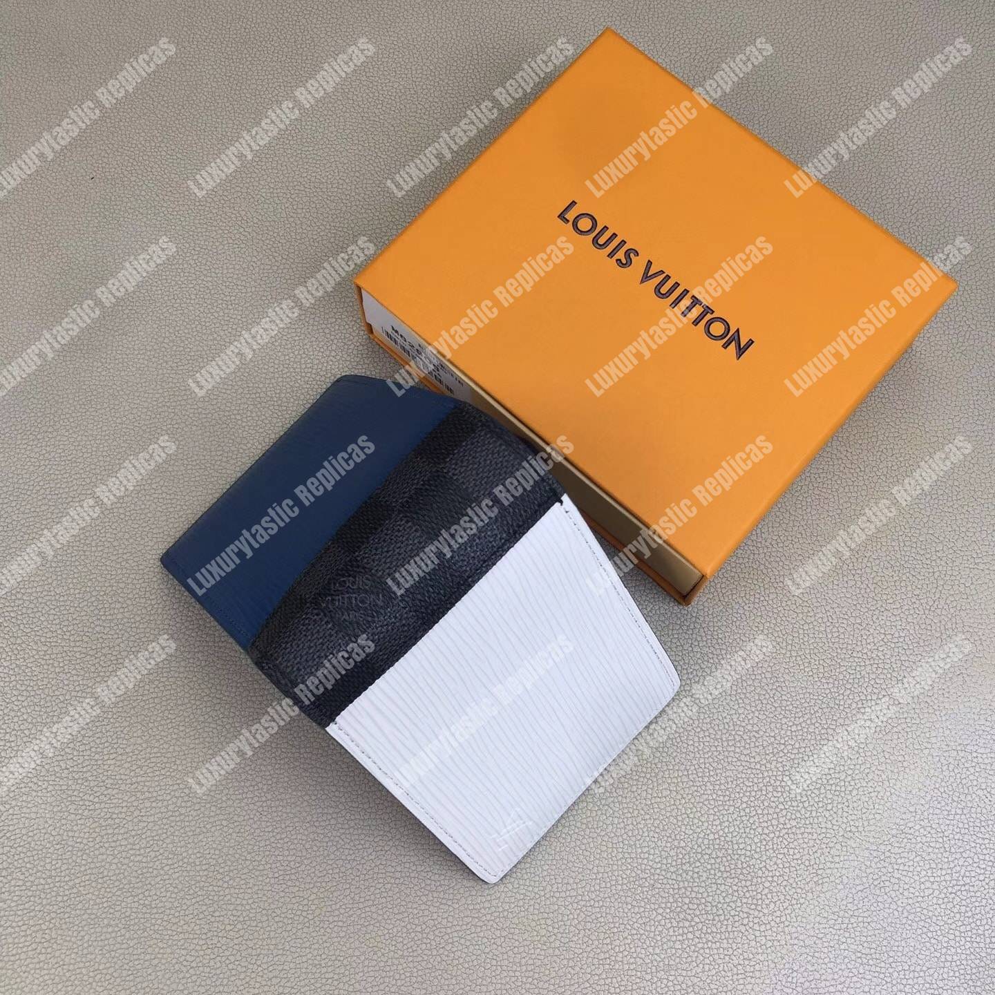 LV Patchwork Multiple Wallet Epi Leather Gray