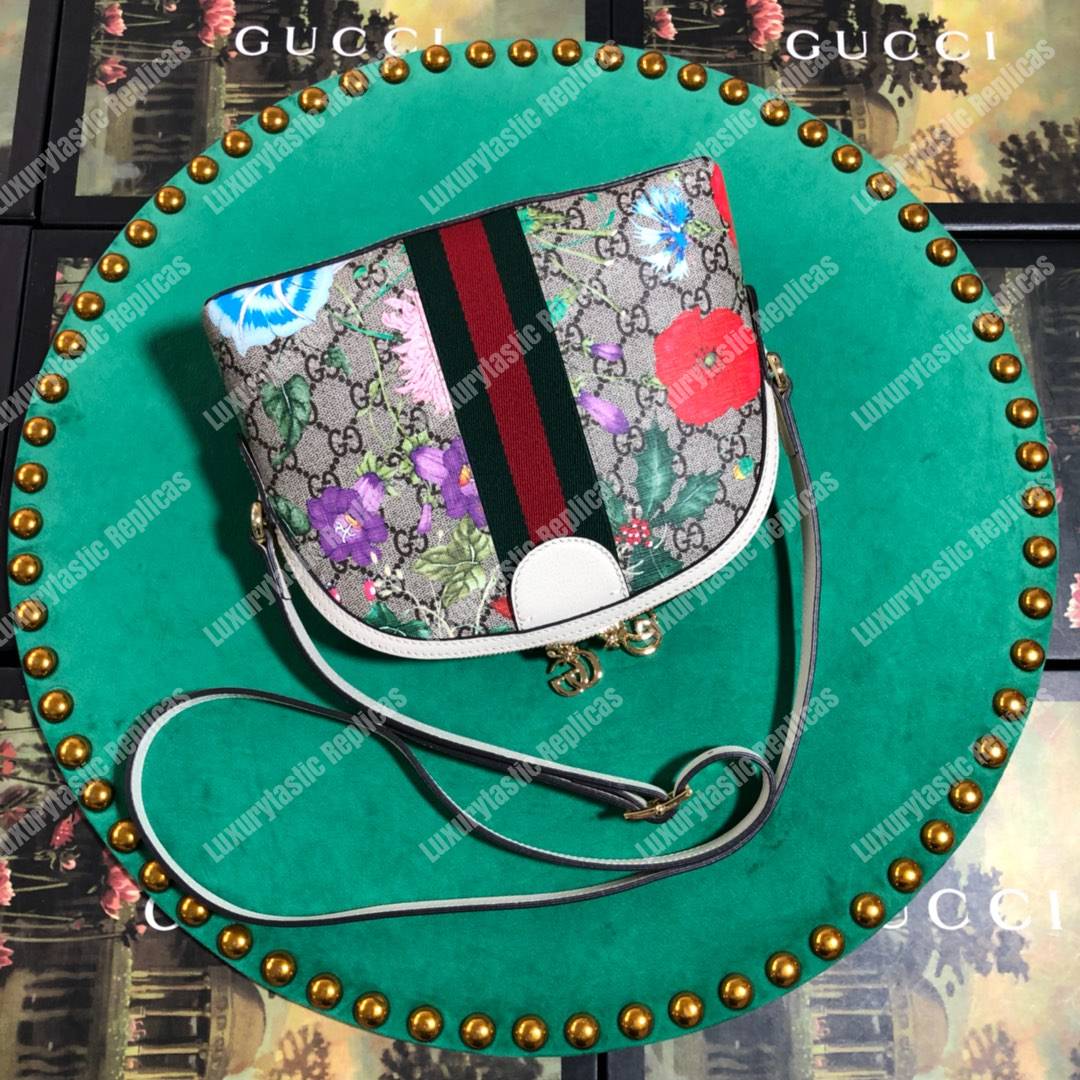 G*u*i ophidia gg flora small shoulder bag gg sup*e white