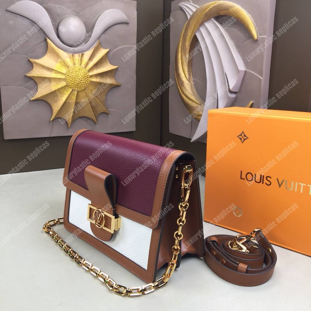 LV Mini Dauphine Taurillon Leather Blackberry / Snow