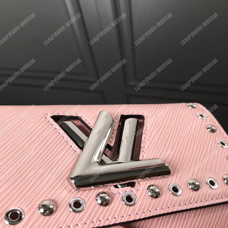 LV Twist Chain Wallet Epi Leather Rose Ballerine