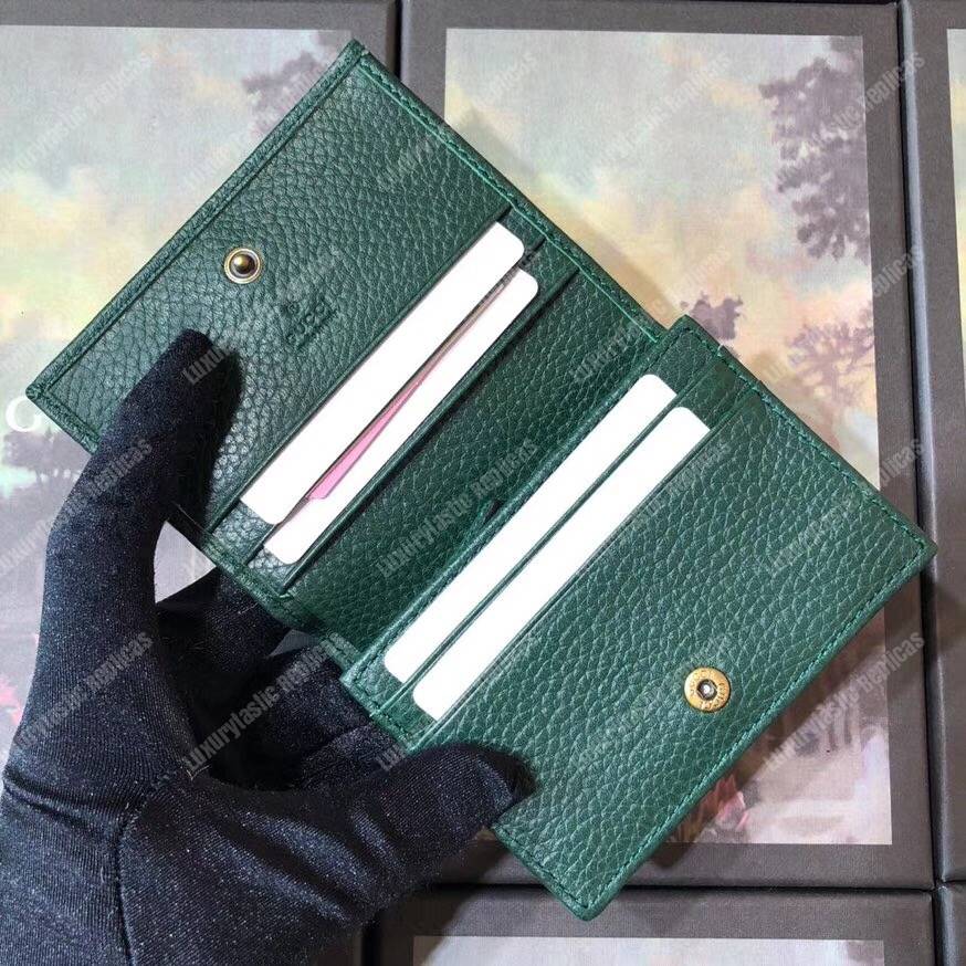 G*u*i garden leather wallet green with bat