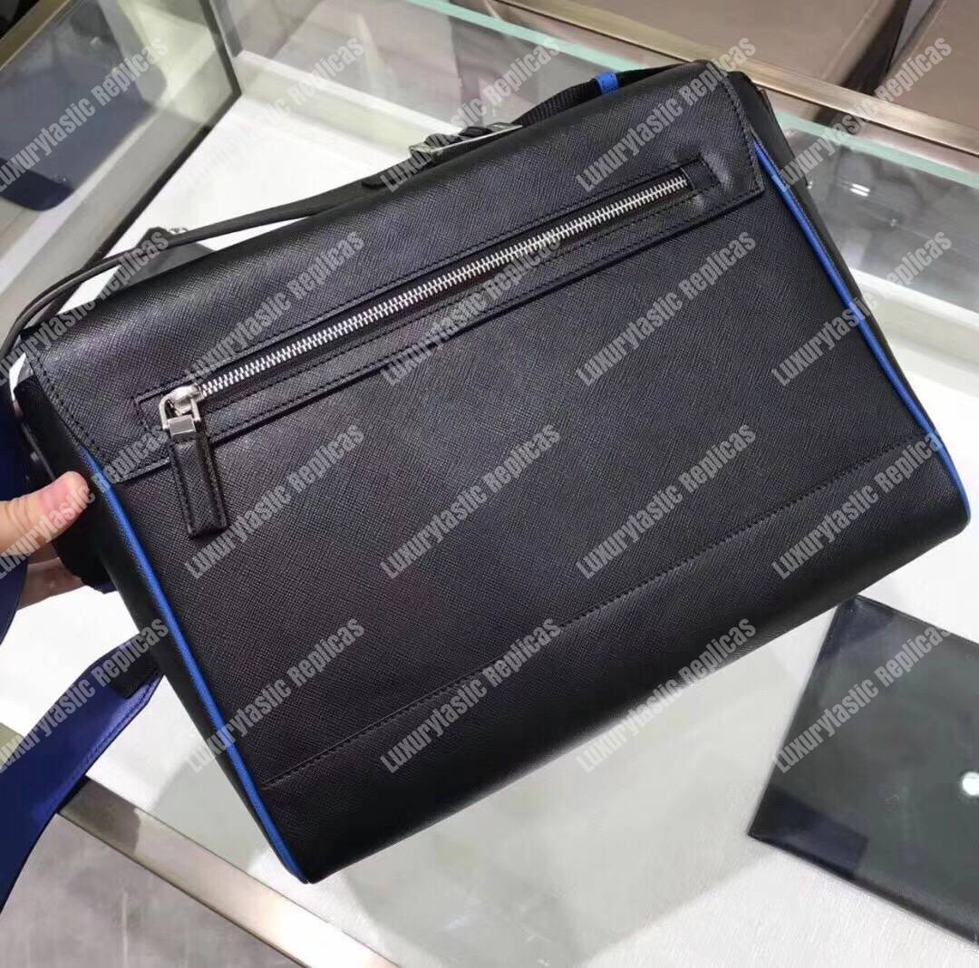 Pra*a saffiano leather shoulder bag blue