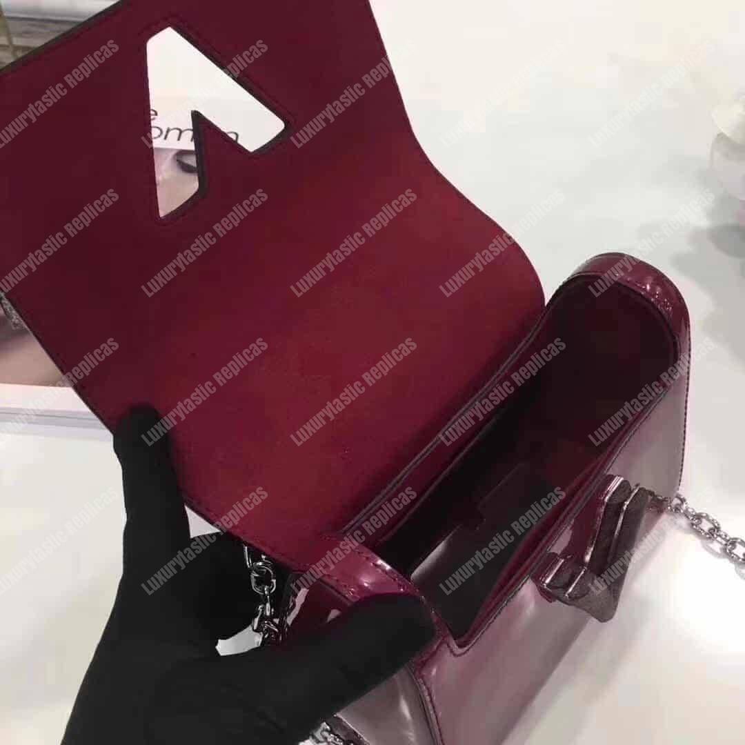 LV Twist PM Monogram Vernis Leather Magenta