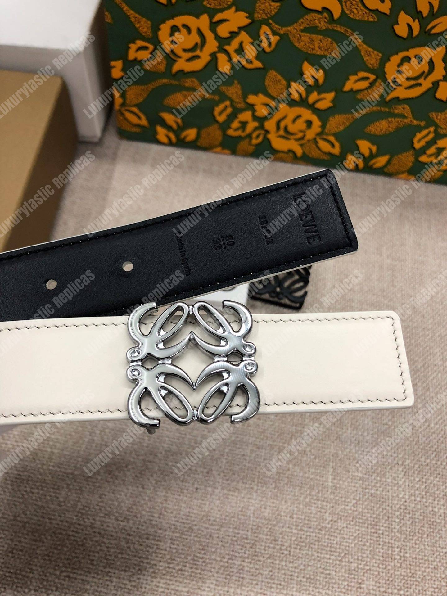 Loewe Anagram Belt 3.2Cm White