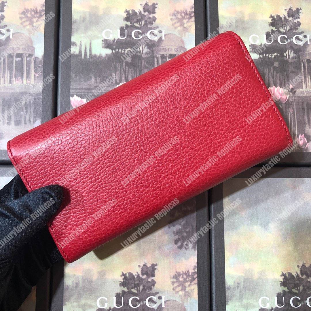 G*u*i red gg marmont leather continental wallet small gg metal