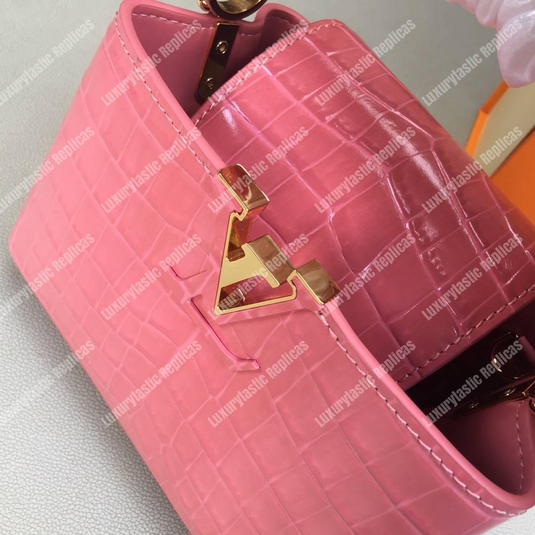 LV Capucines Mini Crocodilien Brillant Rose Tourmaline