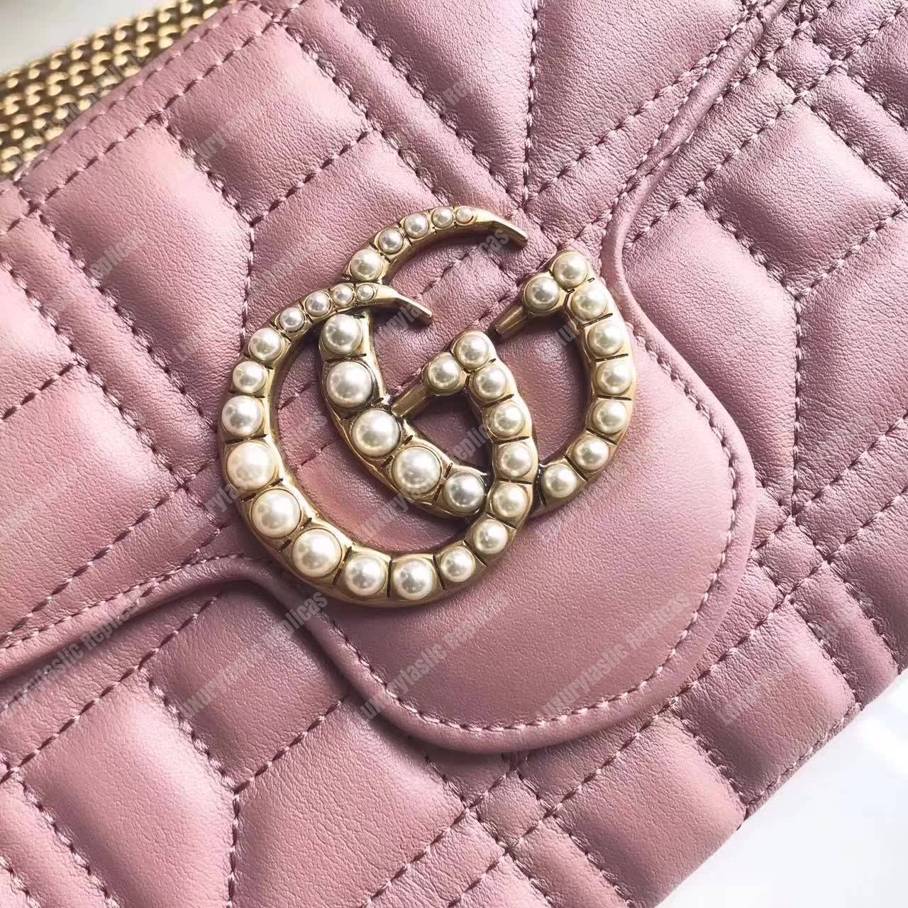 G*u*i gg marmont leather mini chain bag magnolia