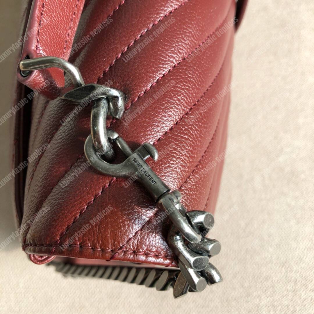 Saint Laurent Large College In Dark Red