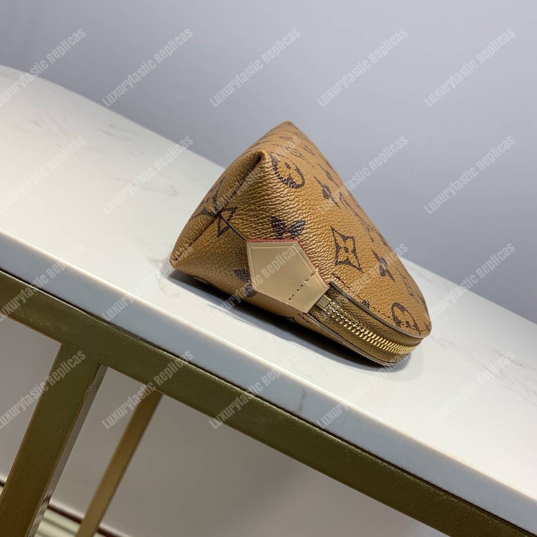 LV Cosmetic Pouch PM Monogram Caramel