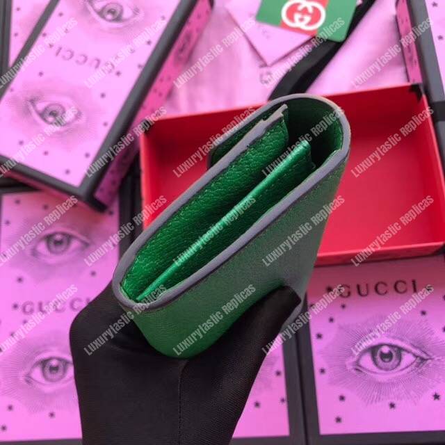 G*u*i embroidered leather continental wallet green