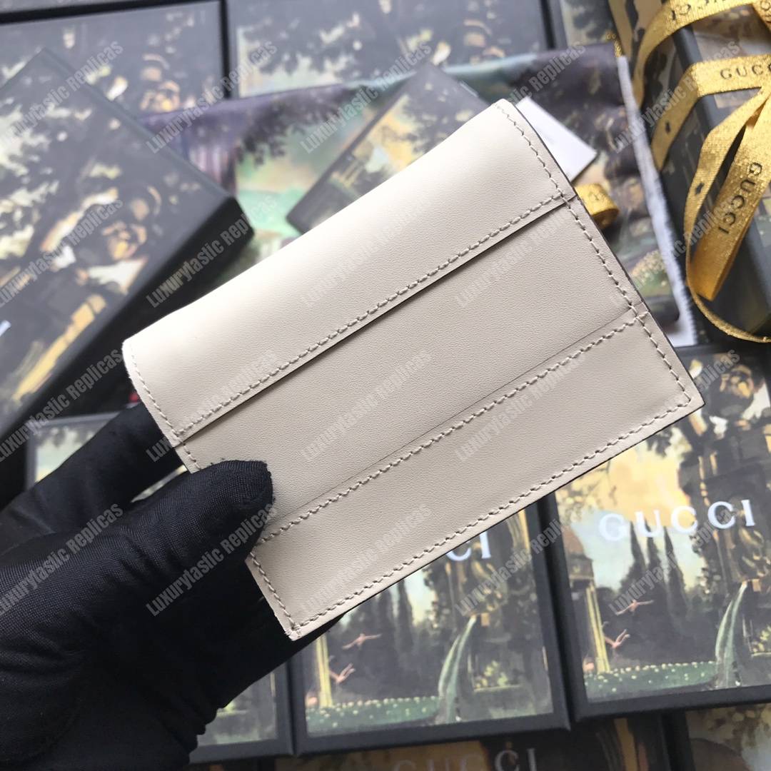 G*u*i queen margaret leather card case wallet white