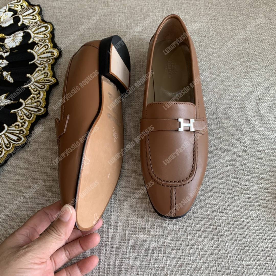H**mes h buckle loafer brown
