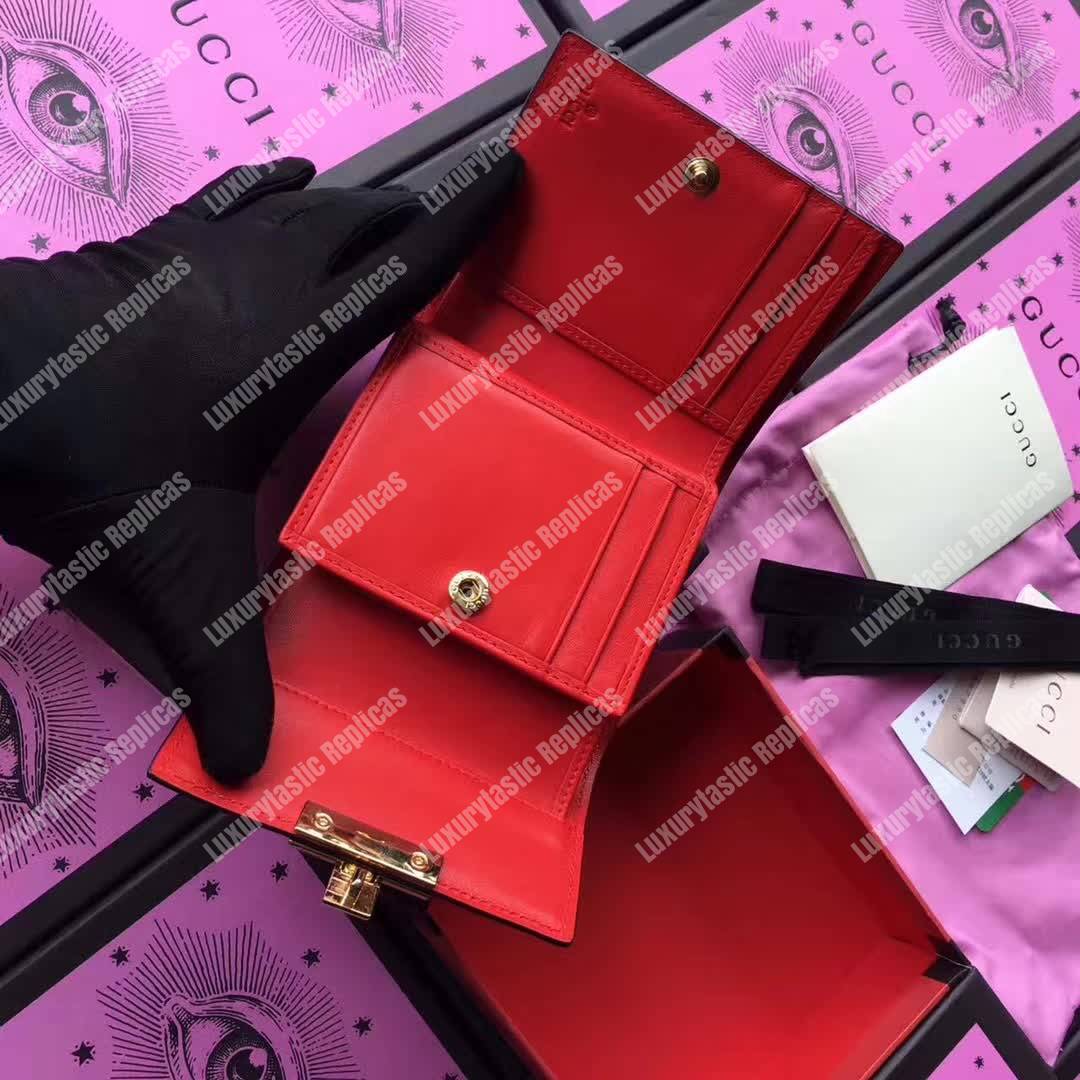 G*u*i gg blooms sup*e padlock wallet blue