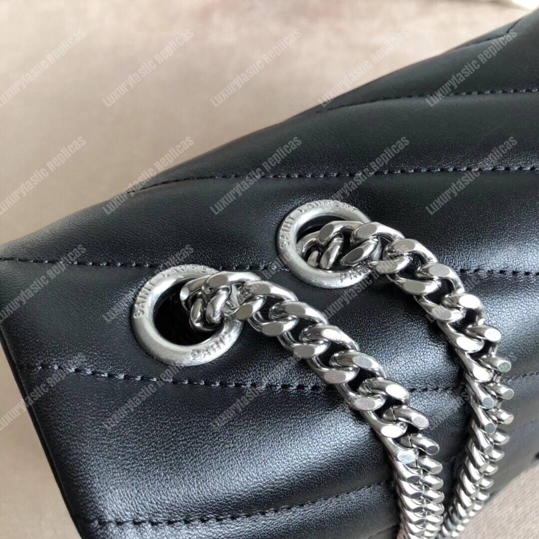 Saint Laurent LouLou Medium in Metelasse “Y” Leather Black