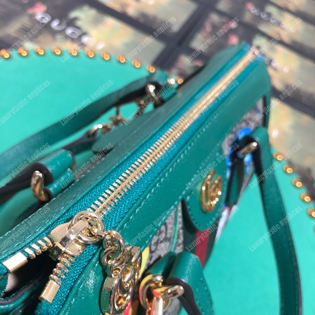 G*u*i ophidia gg flora small tote bag green