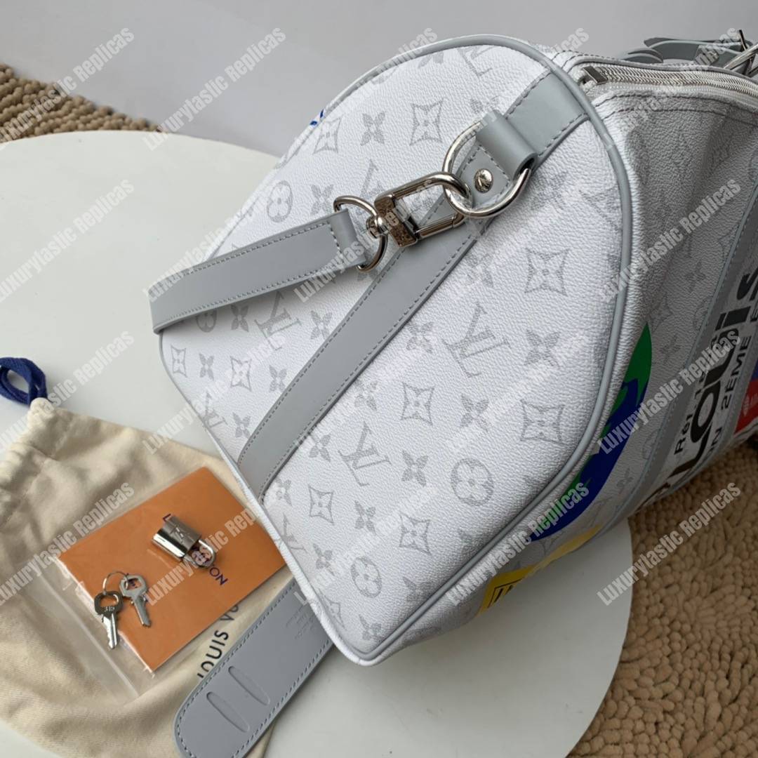 LV Keepall Bandouliere 45 Monogram White