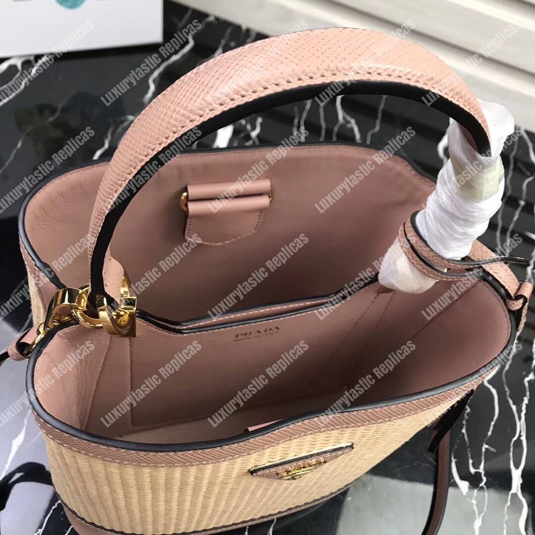Pra*a panier medium straw bag magnolia