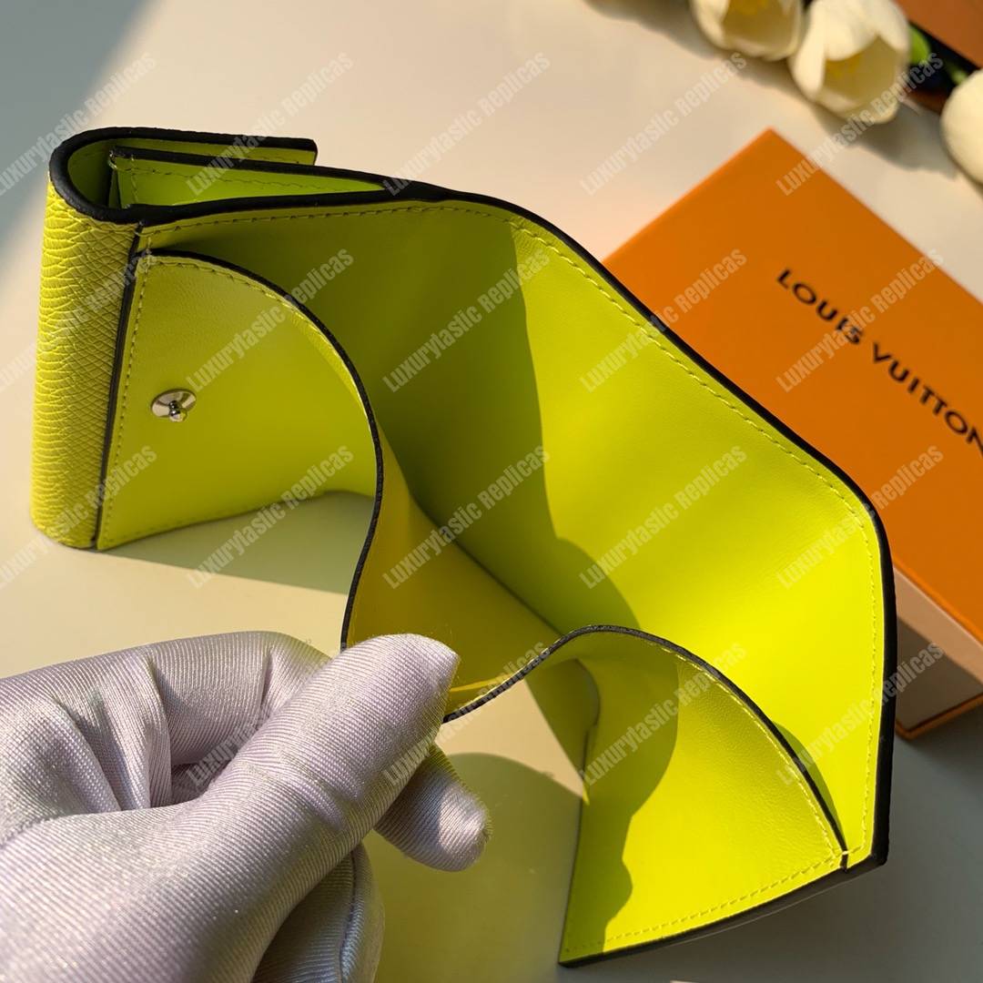 LV Discovery Compact Wallet K45 Taiga Monogram Jaune