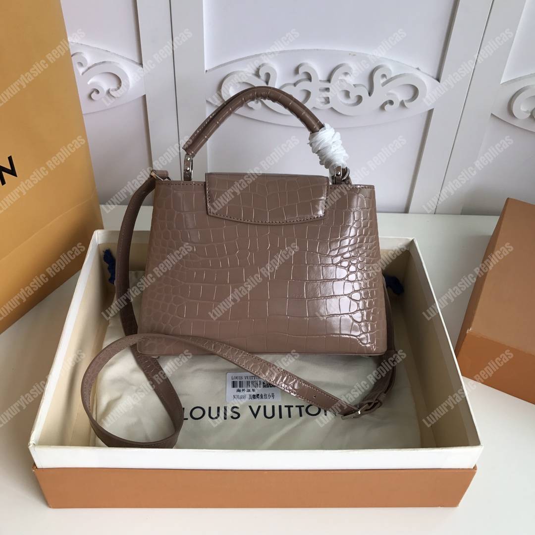 LV Capuccines BB Crocodilien Mat Taupe