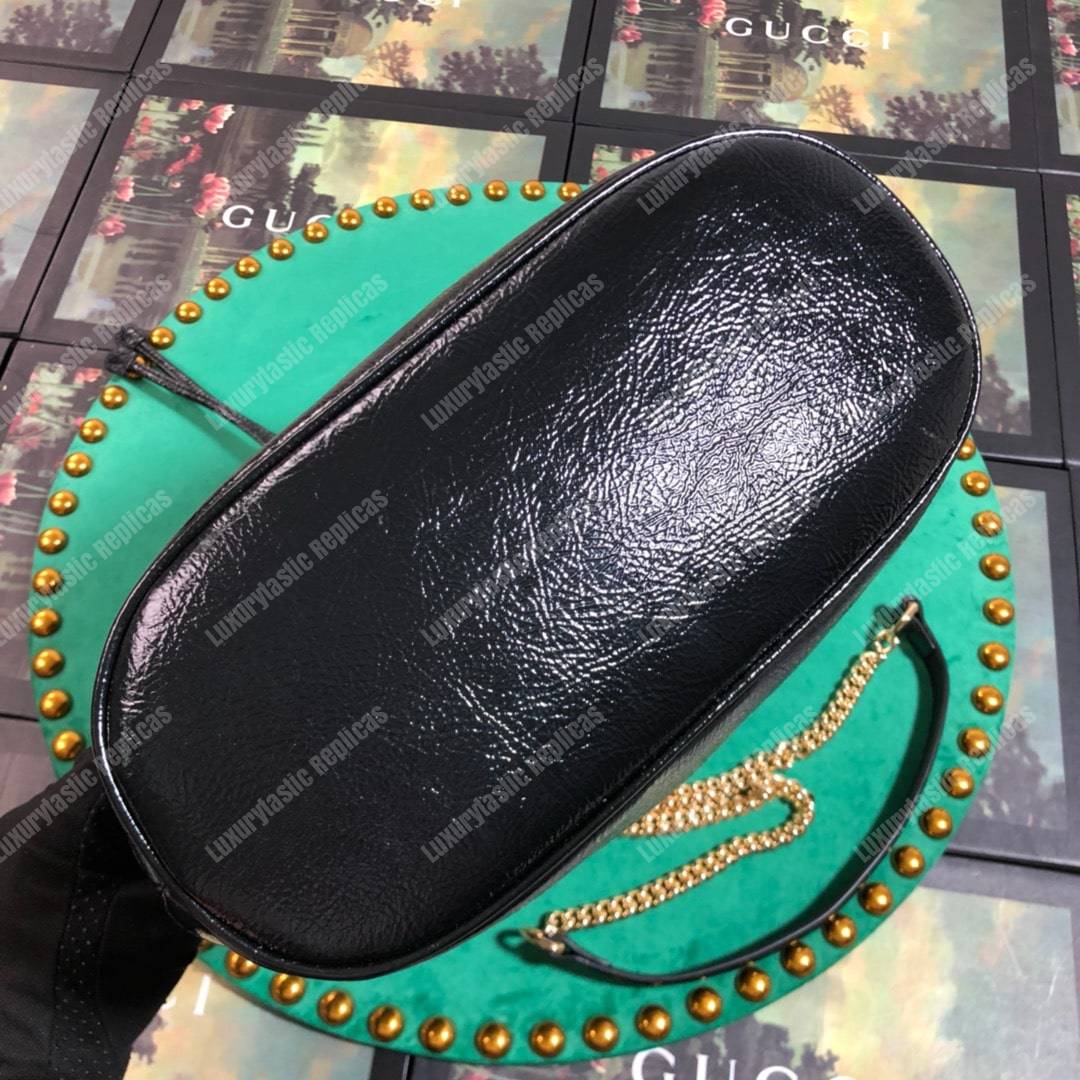 G*u*i rajah medium bucket bag brown