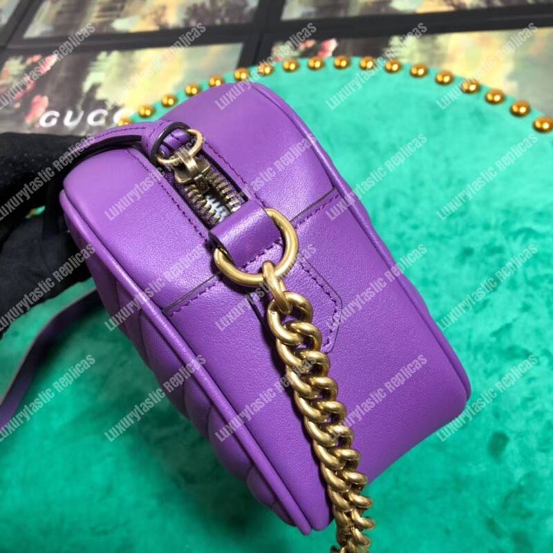 G*u*i gg marmont small matelassé shoulder bag purple
