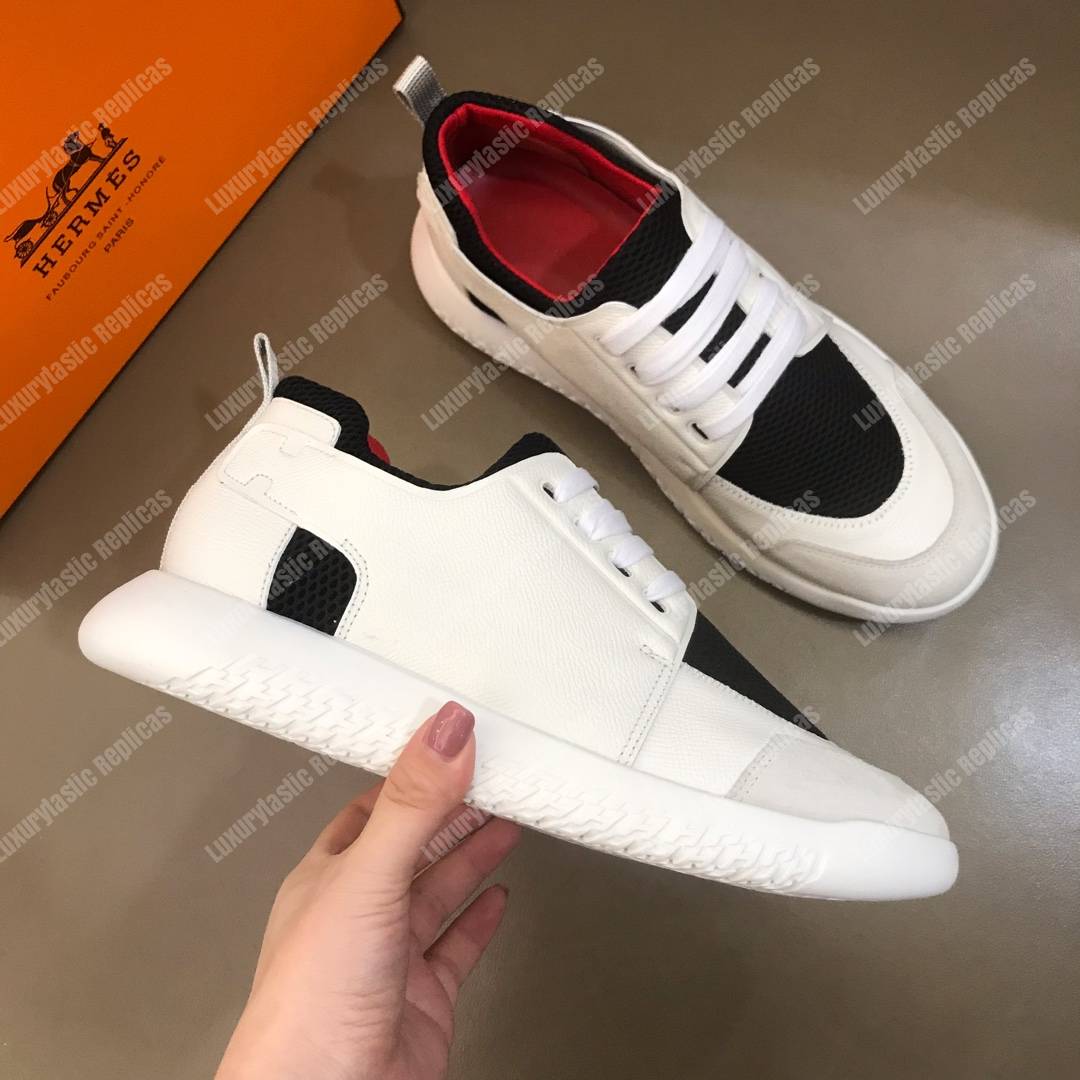 H**mes vitesse sneaker white/black lining