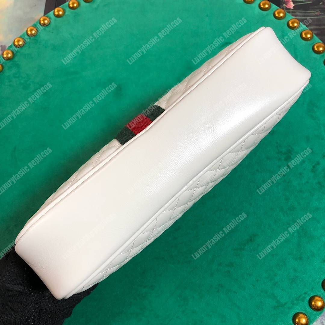 G*u*i quilted leather small shoulder bag white