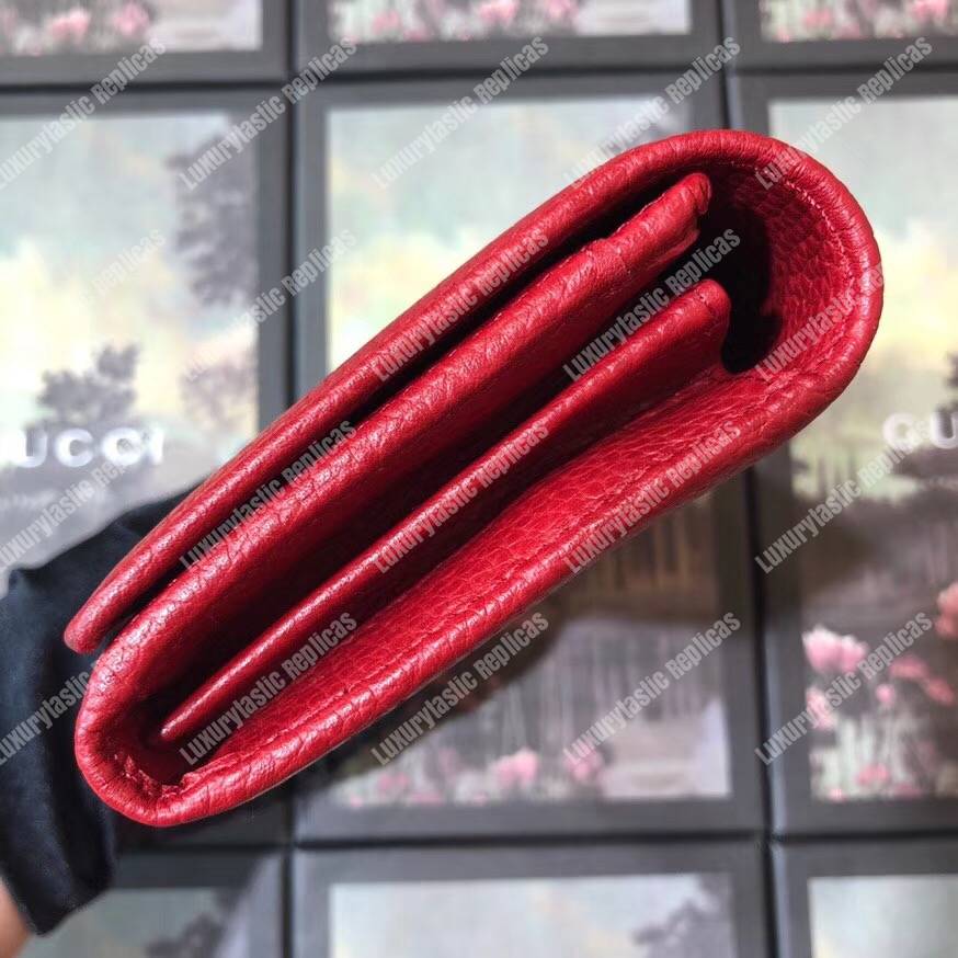 G*u*i garden leather continental wallet red with bat