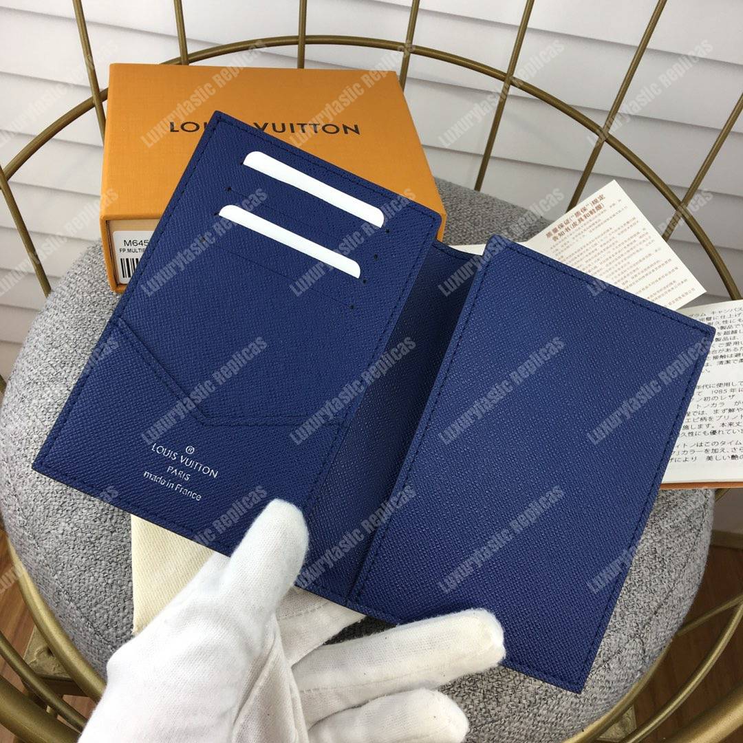 LV Passport Cover Taiga Monogram Cobalt