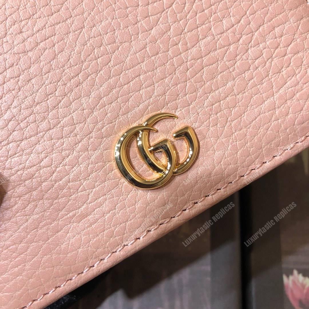 G*u*i leather card case light pink